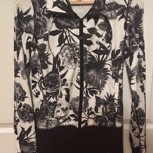 Lululemon Black and White Floral Casual Jacket